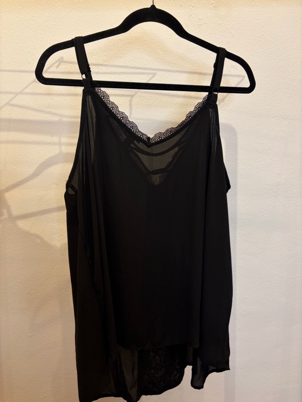 torrid Black Lace Trim Sheer Camisole - Picture 2 of 4